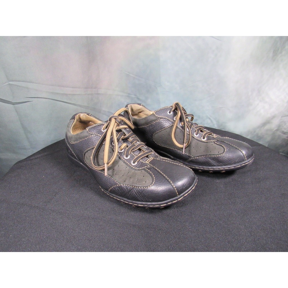 Born Hawkeye Women Black Leather Suede Lace Up Walking Sneakers 7.5 38.5